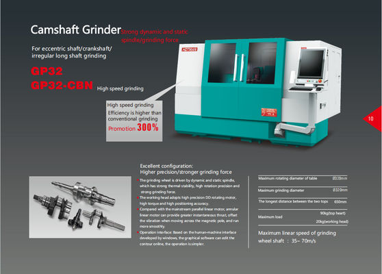 CNC Cam Grinder, GP32-CBN sert alaşımlı dizel motoru, motosiklet, pompa kamşaftı için kamşaft öğütme makinesi